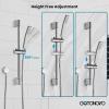 imagegotonovo Bathroom Shower Faucet Set with Slide Bar 12 inch Rainfall Shower Head with Handheld Spray Combo Shower Trim Kit Shower System Roughin Valve Included Wall Mounted Matte BlackPolished Chrome