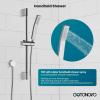 imagegotonovo Bathroom Shower Faucet Set with Slide Bar 12 inch Rainfall Shower Head with Handheld Spray Combo Shower Trim Kit Shower System Roughin Valve Included Wall Mounted Matte BlackPolished Chrome