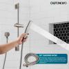 imagegotonovo Bathroom Shower Faucet Set with Slide Bar 12 inch Rainfall Shower Head with Handheld Spray Combo Shower Trim Kit Shower System Roughin Valve Included Wall Mounted Matte BlackBrushed Nickel