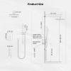 imagegotonovo Bathroom Shower Faucet Set with Slide Bar 12 inch Rainfall Shower Head with Handheld Spray Combo Shower Trim Kit Shower System Roughin Valve Included Wall Mounted Matte BlackBrushed Nickel