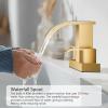 imagegotonovo Waterfall 4 Inch Centerset Bathroom Sink Faucet 2 Handle Basin Faucets 2 or 3 Hole Deck Mount with Pop Up Drain Included Lavatory Modern Mixer Tap Vanity Faucet Brushed GoldBrushed Gold