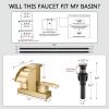 imagegotonovo Waterfall 4 Inch Centerset Bathroom Sink Faucet 2 Handle Basin Faucets 2 or 3 Hole Deck Mount with Pop Up Drain Included Lavatory Modern Mixer Tap Vanity Faucet Brushed GoldBrushed Gold
