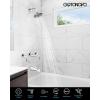 imagegotonovo 3 Handle Tub Shower Faucet Set Bathtub Shower FixtureBathroom Tub and Shower Faucet Combo Shower System Complete Tub and Shower Trim Kit with 6 Settings Showerhead Matte BlackPolished Chrome