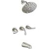 imagegotonovo 3 Handle Tub Shower Faucet Set Bathtub Shower FixtureBathroom Tub and Shower Faucet Combo Shower System Complete Tub and Shower Trim Kit with 6 Settings Showerhead Matte BlackBrushed Nickel