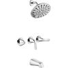 imagegotonovo 3 Handle Tub Shower Faucet Set Bathtub Shower FixtureBathroom Tub and Shower Faucet Combo Shower System Complete Tub and Shower Trim Kit with 6 Settings Showerhead Matte BlackPolished Chrome