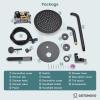 imagegotonovo Shower System with Tub Spout Wall Mount 3 Function Roughin Valve Bathtub Shower Faucets Set Complete Rain 10 Inch Round Showerhead Trim Kit Combo Cylindrical Handheld Matte BlackOil Rubbed Bronze