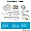 imagegotonovo Shower System with Tub Spout Wall Mount 3 Function Roughin Valve Bathtub Shower Faucets Set Complete Rain 10 Inch Round Showerhead Trim Kit Combo Cylindrical Handheld Matte BlackBrushed Nickel