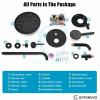 imagegotonovo Shower System with Tub Spout Wall Mount 3 Function Roughin Valve Bathtub Shower Faucets Set Complete Rain 10 Inch Round Showerhead Trim Kit Combo Cylindrical Handheld Matte BlackMatte Black