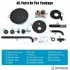 imagegotonovo Shower System with Tub Spout Wall Mount 3 Function Roughin Valve Bathtub Shower Faucets Set Complete Rain 10 Inch Round Showerhead Trim Kit Combo Cylindrical Handheld Matte BlackMatte Black