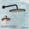 imagegotonovo Shower System with Tub Spout Wall Mount 3 Function Roughin Valve Bathtub Shower Faucets Set Complete Rain 10 Inch Round Showerhead Trim Kit Combo Cylindrical Handheld Matte BlackOil Rubbed Bronze