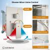 imagegotonovo Shower System with Tub Spout Wall Mounted Rain Shower Head and Handle Combo Shower Faucet Set with Valve 12 Inch Brushed NickelBrushed Nickel
