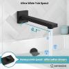 imagegotonovo Shower System with Tub Spout Wall Mounted Rain Shower Head and Handle Combo Shower Faucet Set with Valve 12 Inch Brushed NickelMatte Black