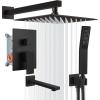 imagegotonovo Shower System with Tub Spout Wall Mounted Rain Shower Head and Handle Combo Shower Faucet Set with Valve 12 Inch Brushed NickelOil Rubbed Bronze