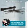 imagegotonovo Shower System with Tub Spout Wall Mounted Rain Shower Head and Handle Combo Shower Faucet Set with Valve 12 Inch Brushed NickelOil Rubbed Bronze