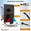 imagegotonovo Shower System with Tub Spout Wall Mounted Rain Shower Head and Handle Combo Shower Faucet Set with Valve 12 Inch Brushed NickelOil Rubbed Bronze