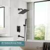 imagegotonovo Shower System with Tub Spout Wall Mounted Rain Shower Head and Handle Combo Shower Faucet Set with Valve 12 Inch Brushed NickelOil Rubbed Bronze