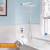imagegotonovo Shower System with Tub Spout Wall Mounted Rain Shower Head and Handle Combo Shower Faucet Set with Valve 12 Inch Brushed NickelPolish Chrome