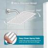 imagegotonovo Shower System with Tub Spout Wall Mounted Rain Shower Head and Handle Combo Shower Faucet Set with Valve 12 Inch Brushed NickelPolish Chrome