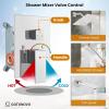 imagegotonovo Shower System with Tub Spout Wall Mounted Rain Shower Head and Handle Combo Shower Faucet Set with Valve 12 Inch Brushed NickelPolish Chrome