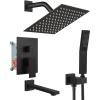imagegotonovo Shower System with Tub Spout Wall Mounted Rain Shower Head and Handle Combo Shower Faucet Set with Valve 12 Inch Brushed NickelOil Rubbed Bronze