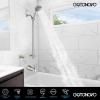 imagegotonovo 2 Handles Tub Shower Faucet SetBathtub Faucet Set with 6 Modes Handheld Spray Shower System with Tub SpoutShower Head and Handle Set Shower Fixture Wall Mount Brushed NickelBrushed Nickel