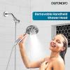 imagegotonovo 2 Handles Tub Shower Faucet SetBathtub Faucet Set with 6 Modes Handheld Spray Shower System with Tub SpoutShower Head and Handle Set Shower Fixture Wall Mount Brushed NickelPolished Chrome