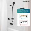 imagegotonovo 2 Handles Tub Shower Faucet SetBathtub Faucet Set with 6 Modes Handheld Spray Shower System with Tub SpoutShower Head and Handle Set Shower Fixture Wall Mount Polished ChromeMatte Black