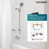 imagegotonovo 2 Handles Tub Shower Faucet SetBathtub Faucet Set with 6 Modes Handheld Spray Shower System with Tub SpoutShower Head and Handle Set Shower Fixture Wall Mount Polished ChromeBrushed Nickel