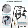 imagegotonovo 3 38 Vintage Bathtub Filler Wall Mount Clawfoot Tub Faucet Shower Kit with Handheld Shower 2Functions Double Level Handle Vintage Telephone Handheld Shower Antique BrassOil Rubbed Bronze