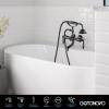 imagegotonovo 3 38 Vintage Bathtub Filler Wall Mount Clawfoot Tub Faucet Shower Kit with Handheld Shower 2Functions Double Level Handle Vintage Telephone Handheld Shower Antique BrassOil Rubbed Bronze