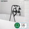 imagegotonovo 3 38 Vintage Bathtub Filler Wall Mount Clawfoot Tub Faucet Shower Kit with Handheld Shower 2Functions Double Level Handle Vintage Telephone Handheld Shower Antique BrassMatte Black