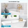 imagegotonovo 3 38 Vintage Bathtub Filler Wall Mount Clawfoot Tub Faucet Shower Kit with Handheld Shower 2Functions Double Level Handle Vintage Telephone Handheld Shower Antique BrassAntique Brass