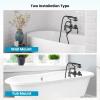 imagegotonovo 3 38 Vintage Bathtub Filler Wall Mount Clawfoot Tub Faucet Shower Kit with Handheld Shower 2Functions Double Level Handle Vintage Telephone Handheld Shower Antique BrassOil Rubbed Bronze