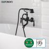 imagegotonovo 3 38 Vintage Bathtub Filler Wall Mount Clawfoot Tub Faucet Shower Kit with Handheld Shower 2Functions Double Level Handle Vintage Telephone Handheld Shower Antique BrassMatte Black