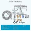 imagegotonovo 3 38 Vintage Bathtub Filler Wall Mount Clawfoot Tub Faucet Shower Kit with Handheld Shower 2Functions Double Level Handle Vintage Telephone Handheld Shower Antique BrassPolished Chrome