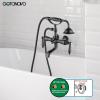 imagegotonovo 3 38 Vintage Bathtub Filler Wall Mount Clawfoot Tub Faucet Shower Kit with Handheld Shower 2Functions Double Level Handle Vintage Telephone Handheld Shower Antique BrassOil Rubbed Bronze