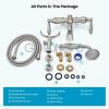 imagegotonovo 3 38 Vintage Bathtub Filler Wall Mount Clawfoot Tub Faucet Shower Kit with Handheld Shower 2Functions Double Level Handle Vintage Telephone Handheld Shower Antique BrassBrushed Nickel