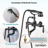 imagegotonovo 3 38 Vintage Bathtub Filler Wall Mount Clawfoot Tub Faucet Shower Kit with Handheld Shower 2Functions Double Level Handle Vintage Telephone Handheld Shower Antique BrassOil Rubbed Bronze