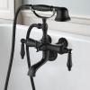 imagegotonovo 3 38 Vintage Bathtub Filler Wall Mount Clawfoot Tub Faucet Shower Kit with Handheld Shower 2Functions Double Level Handle Vintage Telephone Handheld Shower Antique BrassMatte Black