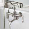 imagegotonovo 3 38 Vintage Bathtub Filler Wall Mount Clawfoot Tub Faucet Shower Kit with Handheld Shower 2Functions Double Level Handle Vintage Telephone Handheld Shower Antique BrassBrushed Nickel