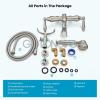 imagegotonovo 3 38 Vintage Bathtub Filler Wall Mount Clawfoot Tub Faucet Shower Kit with Handheld Shower 2Functions Double Level Handle Vintage Telephone Handheld Shower Antique BrassBrushed Nickel