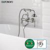 imagegotonovo 3 38 Vintage Bathtub Filler Wall Mount Clawfoot Tub Faucet Shower Kit with Handheld Shower 2Functions Double Level Handle Vintage Telephone Handheld Shower Antique BrassBrushed Nickel