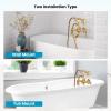 imagegotonovo 3 38 Vintage Bathtub Filler Wall Mount Clawfoot Tub Faucet Shower Kit with Handheld Shower 2Functions Double Level Handle Vintage Telephone Handheld Shower Antique BrassAntique Brass