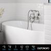 imagegotonovo 3 38 Vintage Bathtub Filler Wall Mount Clawfoot Tub Faucet Shower Kit with Handheld Shower 2Functions Double Level Handle Vintage Telephone Handheld Shower Antique BrassBrushed Nickel