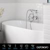 imagegotonovo 3 38 Vintage Bathtub Filler Wall Mount Clawfoot Tub Faucet Shower Kit with Handheld Shower 2Functions Double Level Handle Vintage Telephone Handheld Shower Antique BrassPolished Chrome