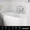 imagegotonovo 3 38 Vintage Bathtub Filler Wall Mount Clawfoot Tub Faucet Shower Kit with Handheld Shower 2Functions Double Level Handle Vintage Telephone Handheld Shower Antique BrassPolished Chrome