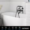 imagegotonovo 3 38 Vintage Bathtub Filler Wall Mount Clawfoot Tub Faucet Shower Kit with Handheld Shower 2Functions Double Level Handle Vintage Telephone Handheld Shower Antique BrassMatte Black