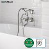 imagegotonovo 3 38 Vintage Bathtub Filler Wall Mount Clawfoot Tub Faucet Shower Kit with Handheld Shower 2Functions Double Level Handle Vintage Telephone Handheld Shower Antique BrassBrushed Nickel