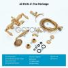 imagegotonovo 3 38 Vintage Bathtub Filler Wall Mount Clawfoot Tub Faucet Shower Kit with Handheld Shower 2Functions Double Level Handle Vintage Telephone Handheld Shower Antique BrassAntique Brass