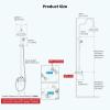 imagegotonovo Bathroom Exposed Shower Faucet Outside Shower Kit 8 Inch Rainfall Shower Head Set with Tub Spout and Handheld Spray Double Cross Handles Wall Mount Antique BrassBrushed Nickel